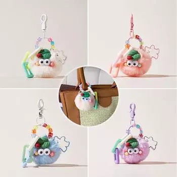 1PC Blush Ladybird Student Gift Bag Charm Cute Small Cinderblock Bag Charm Delicate Keychain Original Plush Multicolour