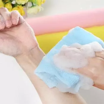 1pc Body Nylon Wash Cloth Bath Towel Mesh Body Washing Clean Exfoliate Puff Scrub Bodys Treatment Bath Shower Products жёлтый