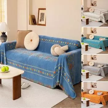 1pc Bohemia Style Chenille Sofa Cover Tassel All Seasons Sofa Slipcovers Anti-dirty All-inclusive Couch for Living Room Home S 180x130