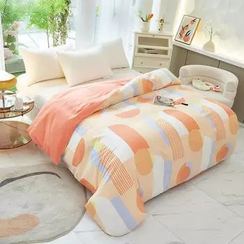 1Pc Boho Geometric Pattern 100% Cotton Duvet Cover Thicken Quilt Cover with Zipper Soft Comfortable Bedding for Kids Boys Girls 150x200cm Single 1Pc