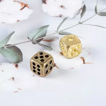 1 шт. латунные игральные кости, реквизит для дома, принадлежности для бара, игровой инструмент, медные металлические кости