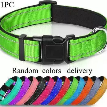 1PC Breathable Pet Nylon Reflective Collar Medium Dog Adjustable Webbing Size Medium Dog Set XS(2.0CM 25-35CM)