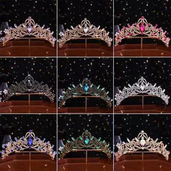 1 шт. Свадебная корона тиара сплав черный винтажный барокко стразы кристалл свадебное платье аксессуары для выступлений аксессуары для волос