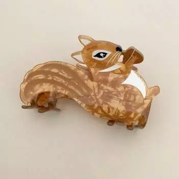 1pc Brown Autumn Animal Series Hair Grab Acrylic Gripper Sweet Back Hair Clip Super Cute Hairpin Shark Clip