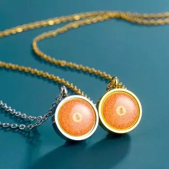 1PC Buddhism Jewelry Mantra Pendant Titanium Steel Lucky Necklace Buddha Necklaces Religious Charms Double-sided Round Shape