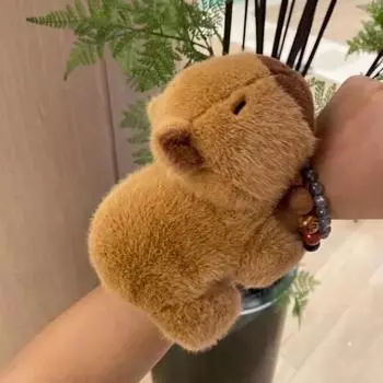 1PC Capybara Hughug Circle Toys Slap Snap Wrap Wristband Bracelet Capybara Plush Hand Ring Fun Pop Circles Kids Christmas Gift