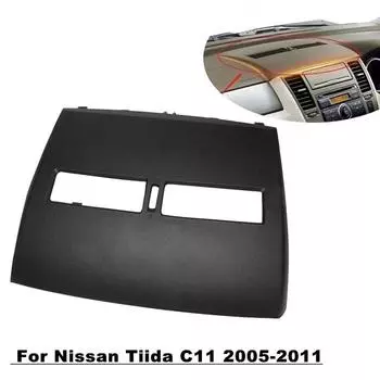 1pc Car Air Conditioner Outlet Finisher-Instrument Panel Air Conditioning Vents Cover Shell for Nissan Tiida 2005-2011 Black