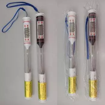 1Pc Car Air Conditioning Thermometer ABS + Metal LCD Screen Electronic Thermometer High Quality Auto Electrical Accessories белый