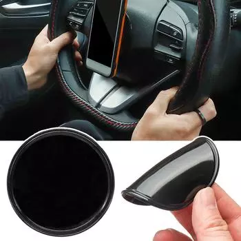 1Pc Car Dashboard Windshield Suction Cup Holder Base Disk Black PU Silicone Adhesive Glue Pad Sucker Phone Holder Accessories чёрный