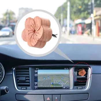 1Pc Car Flower Shape Diffused Wooden Aroma Essential Oil Diffuser Incense for Sleep Essential Oil Aromatherapy Car Decoration