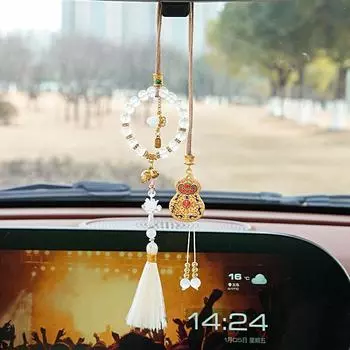 1PC Car hangers, ancient-style pendants, Chinese-style light luxury, high-end car rearview mirror pendants and ornaments