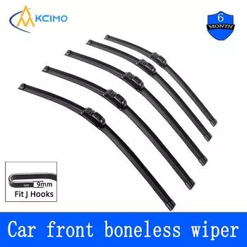 1Pc Car Universal Black J Hook Windscreen Soft Rubber Boneless Wiper HD Quiet Automotive Wiper 16 18 19 21 22 24 16 Inch-400mm
