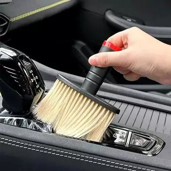 1Pc Car Wash Brush Dust Remover Car Air Conditioner Outlet Dust Removal Brush Soft Bristles Brushes Universal Car Cleaning Tools жёлтый