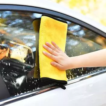 1Pc Car Wash Microfiber Towel Auto Cleaning Drying Cloth Hemming Car Care Cloth Detailing Wash Towel Universal Cleaning Tools