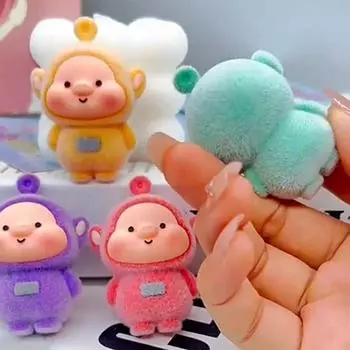 1Pc Cartoon Cute Plush Antenna Piggy Doll Ornament Keychain Couple Pig Key Ring Creative Female Bag Pendant Diy Accessories
