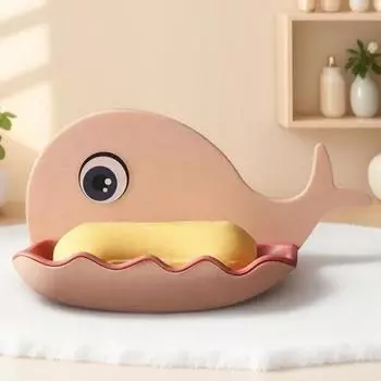 1PC Cartoon Hanging Bathroom Soap Holder with Suction Cup Folding Dish Drying Rack Travel Shower Wall Soap Tray