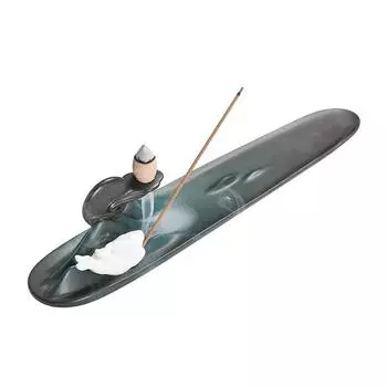 1pc Ceramic Handicrafts The Moon Rabbit Backflow Incense Burner Incense Stick Holder Censer Home Ornament (Without Incense)