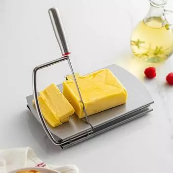 1Pc Cheese Slicer, Stainless Steel Cheese Cutter With Measurements, Heavy Duty Butter Cutter, Baking Tools, Kitchen Gadgets