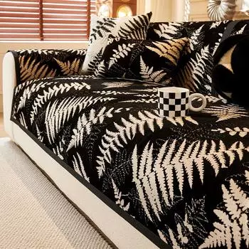 1pc Chenille Jacquard Sofa Cushion Mat Dust-proof Anti-Cat Scratch Couch Slipcover Anti-dirt L Shape Sofa Cover for Living Room A 70x70