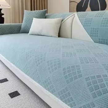 1PC Chenille Sofa Seat Towel All Season Universal Sofa Slipcover Non-slip Anti-cat Scratches Couch Cushion Cover for Living Room A 70x70