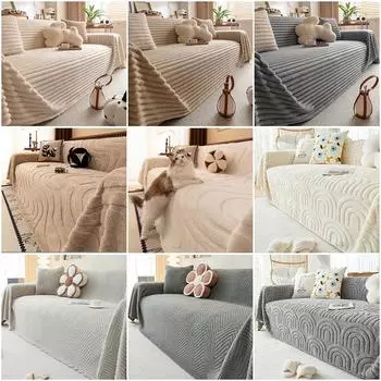 1pc Chenille Sofa Towel Flannel Sofa Cover for Living Room Couch Cushion Non-slip Slipcover Autumn Winter 1/2/3/4 Seater Covers 1 seater(180x130cm)