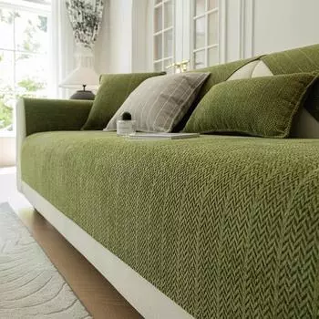 1PC Chenille Stripe Sofa Cushion for Living Room Dust-proof Sofa Towel Couch Cover Corner Sofa Slipcovers Seat Pad Home Decor A 70x70