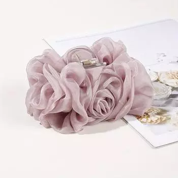 1pc Chiffon bow hair clip, back of the head, disc hair clip, large solid color hair clip, hair accessory, headband