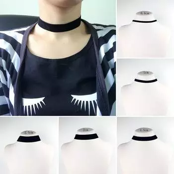1PC Choker Necklace Neck Jewelry Women Vintage Punk Gothic Black Velvet 3cm чёрный