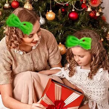 1Pc Christmas Creative Clips Green Hair Headdress Hairpin Girl зелёный