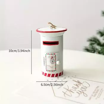 1pc, Christmas Decorations, Iron Mailbox Ornament for Holiday Season, Suitable for Home Decoration,Christmas Tree and Room Display,Festive Party Setup White mailbox