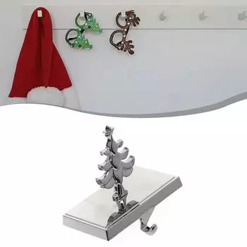 1PC Christmas Metal Hooks Stocking Holders Deer Snowflake Xmas Tree Fireplace Mantle Stocking Hanger For Home Office Decoration