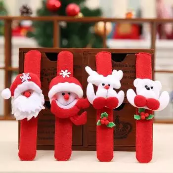 1PC Christmas Patting Circle Bracelet Decoration for Xmas Children Gift Santa Claus Snowman Deer New Year Party Toy Decor