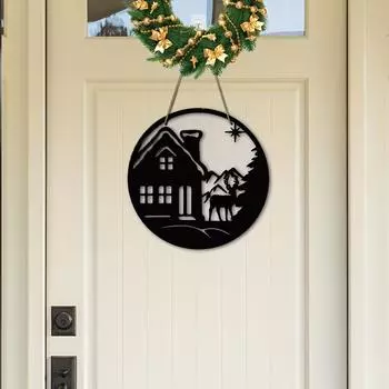 1pc Christmas Snowflake Christmas Elk Acrylic Wooden Double Wall Plaque, Home Party Decoration Wall Hangings Pack of 1