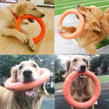 1pc Circle Dog Toy Pet Flying Disc Training Ring Puller EVA Interactive Training Ring Puller Resistance Dog Pet Products