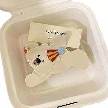 1pc Circus teddy bear scratch clip, back of the head hair bun, shark clip, new cute animal hair clip, vinegar hair clip