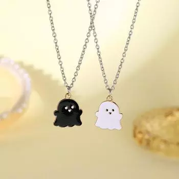 1pc Clavicle Chain Cute Ghost Pendant Fashion Jewelry Cartoon Necklaces Alloy Friends Gifts