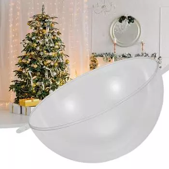 1PC Clear Plastic Acrylic Craft Christmas Tree Ball Baubles Decor DIY Ornament Christmas Present Box Ball