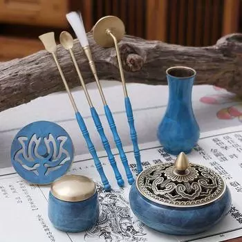 1PC Colored Copper Fragrance Shovel Fragrance Spoon Zen Lotus Copper Incense Burner Incense Path Tool