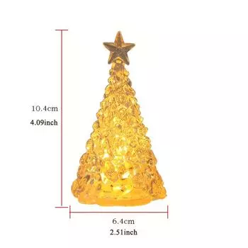 1pc Colorful Christmas Crystal Night Light Christmas Eve Gift Bedroom Candle Light Battery Power Christmas Table Decoration White Tree