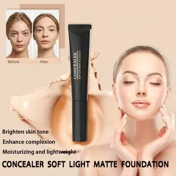 1PC Concealer Liquid Foundation, Легкая жидкая основа Concealer, Деликатный и натуральный осветляющий консилер-губка 01