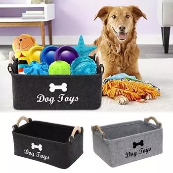 1Pc Container Sundries Leashes And Food Bins Dog Cat Accessory Storage Basket Felt Pet Toy Box 2mm