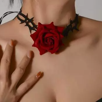1 шт. Косплей Колючая модная роза колье сексуальный готический ретро вечерние аксессуары романтический розы красного