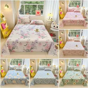 1pc Cotton Bed Sheet Single Printed Cartoon 100%cotton Skin-friendly and Comfortable Fitted Bed Sheet Bedding Without Pillowcase 1pc-120x230cm