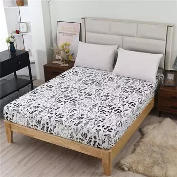 1Pc Cotton New Product Printing Fitted Sheet Mattress Cover Four Corners With Elastic Band Bed Sheet Customizable 80cmX190cmX15cm