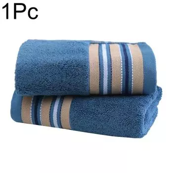 1PC Cotton Towel Soft Adult Face Wash Absorbent Household Hotel Travel Supply Thickened Bathroom Towel 34*73 синий