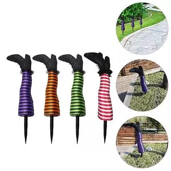 1 шт. Плагин для вечеринки во дворе, на лужайке, в саду, на Хэллоуин, украшение на Хэллоуин, нога ведьмы