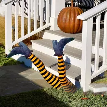 1 шт. Плагин для вечеринки во дворе, на лужайке, в саду, на Хэллоуин, украшение на Хэллоуин, нога ведьмы зелёный