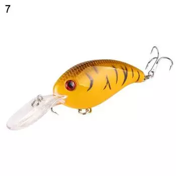 1Pc Crank 3D Eyes Fishing Lure Hard Bait Bass Crankbait Sharp Fish Hook Снасть 3#