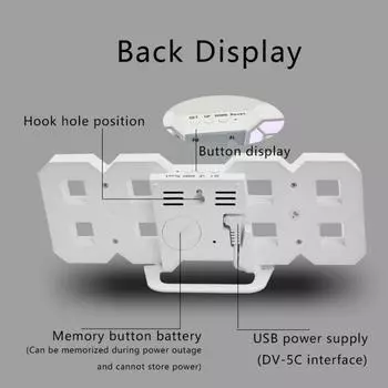 1pc creative 3D stereo digital alarm clock, ins wind multifunctional desktop clock, living room decoration luminous clock белый