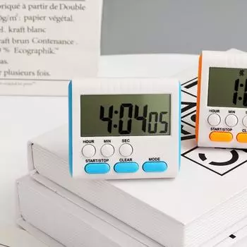 1Pc Creative Simple Cute Student Learning Timer Kitchen Timers Countdown Plan Wake Up Alarm Clock Tools чёрный